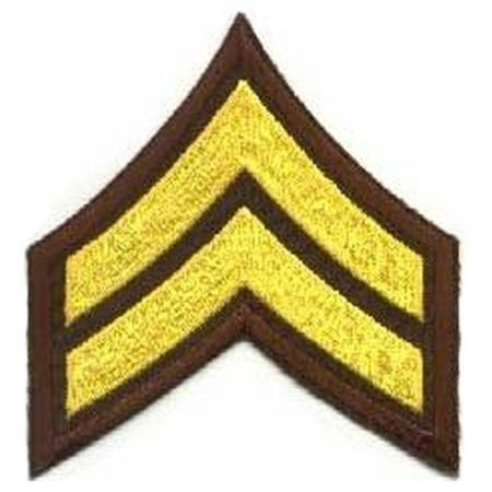 CORPORAL (CPL) CHEVRON MEDIUM GOLD on BROWN - SOLD in PAIRS.